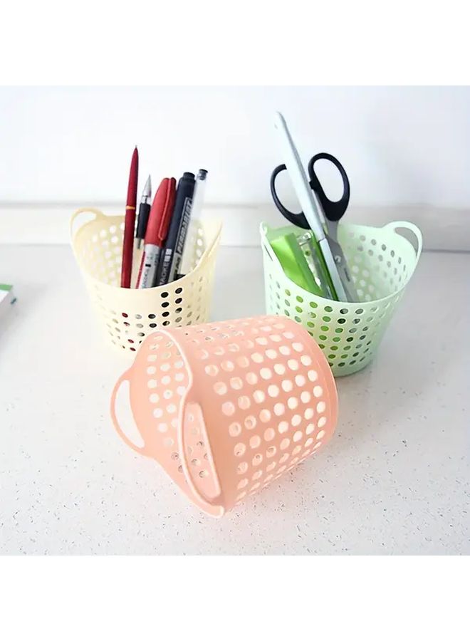 Blue Mini Desktop Storage Basket With Hanging Hook Space Saving Organizer For Home Kitchen Office - Image 2